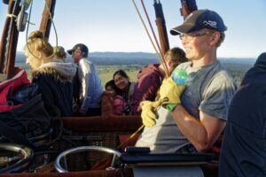 balloon aloft in basket