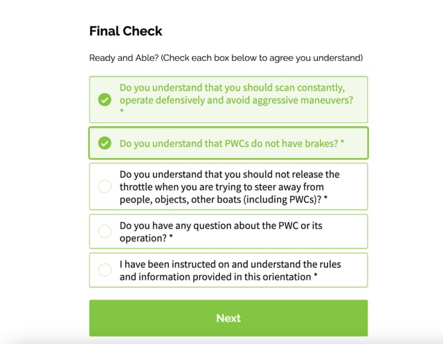 waiver checklist